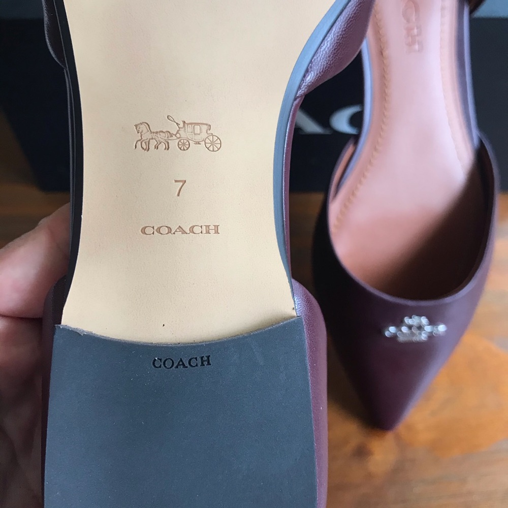 Coach Pointed Toe Leather Flat shoes - Picture 6 of 10